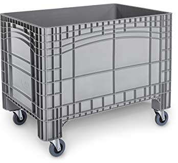 Die Boxfabrik GmbH Großbehälter 1200x800x950 mm mit 4 Lenkrollen Umzugsbehälter, Transportbox, Kunststoffbehälter, Umzugsbox, Transportwanne, Made in Germany in 3 Farben (grau)