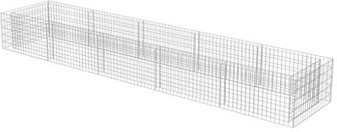 yorten Gabionen-Pflanzkorb Gabionen Hochbeet Gabionenkörbe Steinkörbe Blumenkasten Gabione Pflanzkübel Verzinkter Stahl Silbern 450 x 90 x 50 cm 3,5 mm