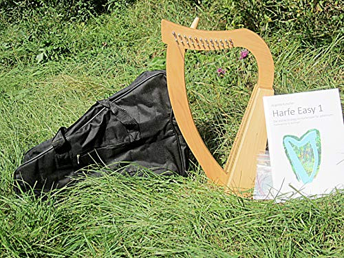 Arpa de 12 cuerdas, diseño celta irlandesa, incluye funda y libro de aprendizaje