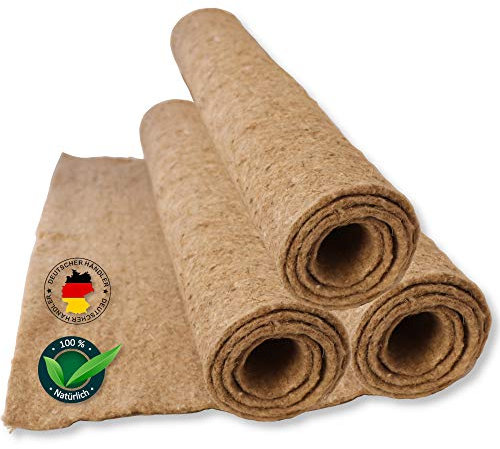 Tamay Nagermatten aus 100% Hanf, 100 x 50cm I Premium Nagerteppich als staubfreie Käfig Bodenbeckung für Kaninchen, Meerschweinchen, Kleintiere – Natürliche Hanfmatte für Nagetiere (2 Stück)