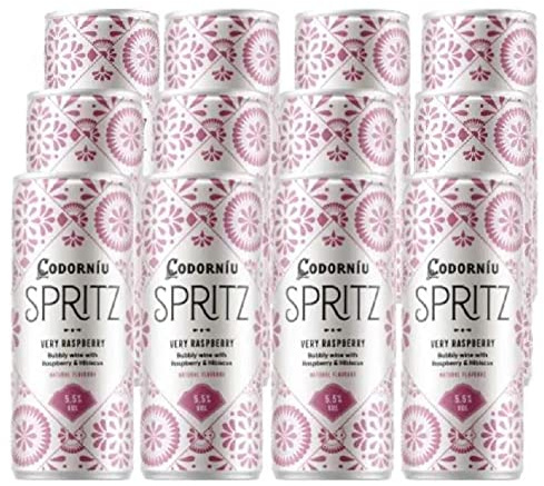 Codorníu Spritz Very Raspberry, Vino Espumoso con Sabor a Frutos Rojos e Hibisco, Caja 12 Latas de 25Cl