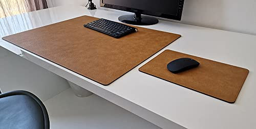 PM Schreibtischunterlage Just Leder mit Mauspad in 3 Grössen und in 7 Farben (Braun, 70cm x 50cm)