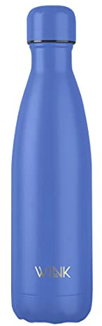 WINK Thermoflasche 500ml aus Edelstahl – Auslaufsicher und BPA-frei – Isolierflasche für heiße und kalte Getränke – Trinkflasche To Go mit Baumwolltasche – Stilvoll & Wiederverwendbar – Denim Blau