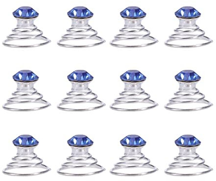 KALLORY Blau Hellblau 12 Strass Spirale Haarnadeln Haar Edelsteine ​​Haarschmuck Spiral Haarspangen Strass Haarspirale Schmuck Haarnadel Clip Zubehör (Blau) Haarspiralen Haarschmuck