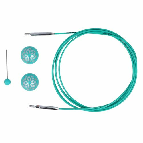 NEU Knit Pro Mindful Swivel Seile für austauschbare Rundstricknadeln, 360 ° Drehmechanismus, (150 cm (Seillänge 126 cm))