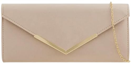 UShopUK Clutch/Handtasche aus Wildleder, einfarbig, für Braut, Abschlussball, Hochzeit, Abend, Party, Handtasche