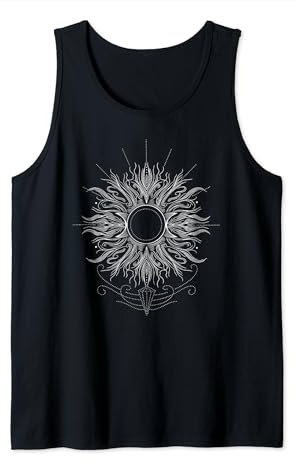 Sommer Sonne Symbol Mittsommer Sonne Fineline Tattoo Tank Top