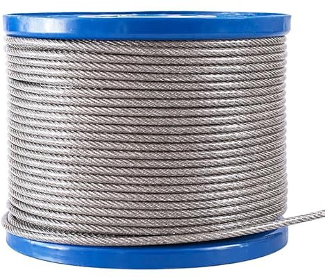 Durchmesser 0,8 mm–8 mm, Länge 10–100 m, Wäscheleine, PVC, transparent, kunststoffbeschichtet, gratfrei, 304 Edelstahl-Drahtseil (Size : 100 meter, Color : Diameter 5mm)