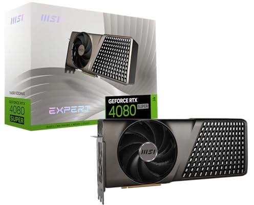 MSI Gaming RTX 4080 Super 16G Expert Carte graphique (NVIDIA RTX 4080 Super, 256 bits, Extreme Clock : 2625 MHz, 16 Go GDRR6X 23 Gbit/s, HDMI/DP, Ada Lovelace Architecture)
