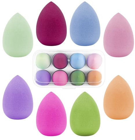 Spugna per trucco, 8 pezzi Beauty Foundation Blending Beauty Sponge, Beauty Makeup Sponge, Blender per fondotinta liquido, cipria, crema solare, regalo per donne