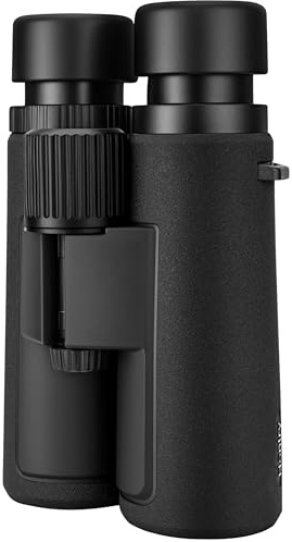 Hontry 10x42 Prismaticos Profesionales Largo Alcance para Adultos, Binoculares Impermeables y Antiniebla IPX7 para Observación de Aves Concierto Teatro Viajes Safari Senderismo Caza (Negro)