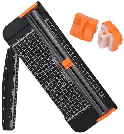 A4-Papierschneider, 30,5 cm, mit 2 Ersatzklingen mit seitlichem Sicherheitslineal zum Schneiden von Geschenkkarten, Gutscheinen, Etiketten, Karton, Fotos