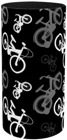 VAPOKF Porte-stylos pour bureau, boîte à musique, pot à crayons, pinceaux de maquillage, fournitures de bureau, organisateur pour la maison et le bureau – Vélos blancs sur noir