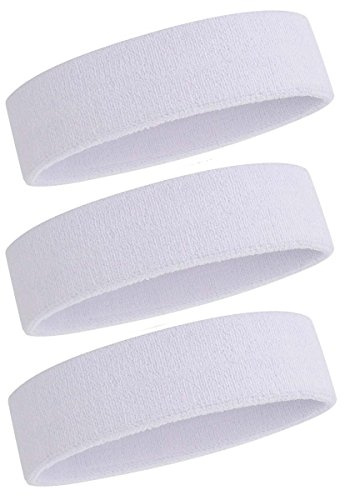 ONUPGO Sweatbands Sports Headband for Men & Women, Moisture Wicking Hairband Cotton Athletic Headbands Terry Cloth Head Sweat Bands for Tennis, Basketball, Running, Yoga, Working Out