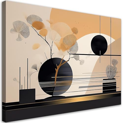 Feeby - Tableaux Decoratifs - Tableau Salon Grand Format - Formes abstraites - 90x60 1partie - Décoration Chambre - Toile Imprimée Intissé Decoration Murale