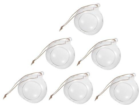 MAGICLULU 6pièces Suspension Verre Bougeoir Tealight Globe Suspendu Décoratif Vase Fleurs Terrarium avec Corde pour Décoration Intérieure Jardin