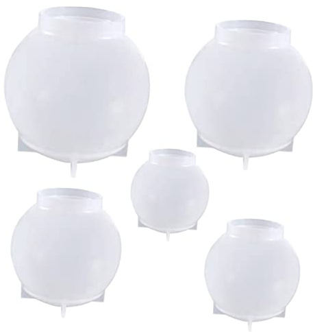 Veemoon 5pièces Moule Silicone Sphérique pour Coulée DIY Et Loisirs Créatifs Moules pour Décorations Et Ornements Rondes