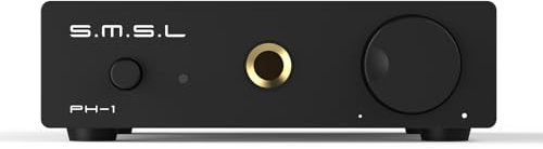 S.M.S.L Preamplificatore Phono PH-1 MM, guadagno 46dB/bassa distorsione, prodotto CNC, amplificatore per cuffie integrato, per configurazione giradischi