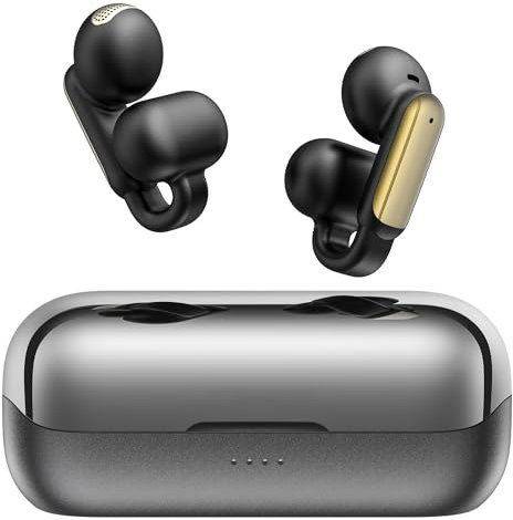 BUGANI Offene Ohr Kopfhörer, Open Ear Kopfhörer, Clip On Bluetooth 5.4 Kopfhörer, Open Ear Earbuds, 32H Wiedergabe, Berührungssteuerung, ENC Clear Talk, IPX6 Wasserschutz für Sport Fitness Schwarz