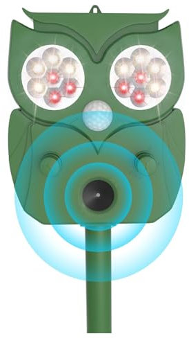 Repellente Gatti, Repellente per Animali, Ultrasonico Solare IP65 Impermeabile Repellente per Animali per Uccelli Deterrente per Piccioni, Uccelli, Cani, Gatti, Topi