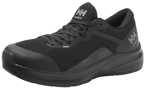 Helly Hansen Barcode Low AL EH Safety Toe Shoes for Men - Lightweight Work Shoe - Slip-Resistant Outsole - Aluminum Safety Toe - Breathable Engineered Mesh - 990 Black - 10
