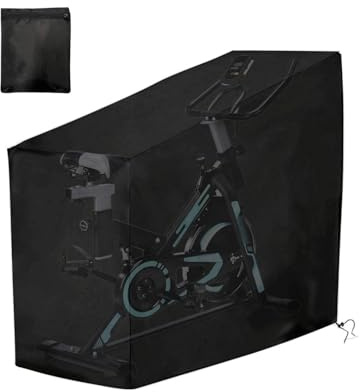 Copertura Impermeabile Per Cyclette E Bike Da Allenamento, Tessuto Oxford 210D Antipolvere E Resistente Ai Raggi UV, Protezione Per Interni/Esterni Con Custodia (Nero,123x58x113/142cm)