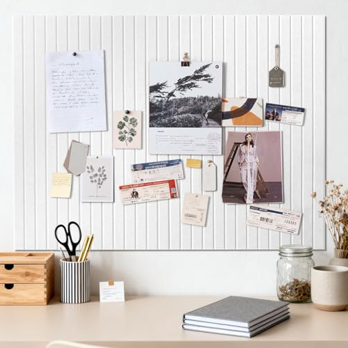 Stor självhäftande 120 x 90 cm, vit självhäftande pinvägg korktavla, dekorativ anslagstavla av filt, vikbar fotopanel, planeringstavla för kontor, hem och barnrum