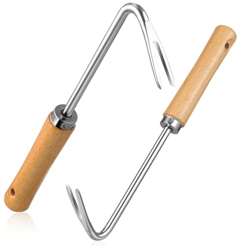 SUPVOX Estirpatore di Erbacce in Acciaio Inox con Manico Ergonomico, Utensile Manuale da Giardino per Rimuovere Erbacce e Cardi, Attrezzo per Diserbo Pratico e Resistente per Orto