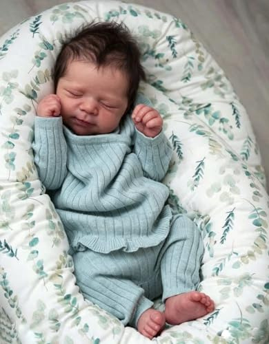 Zero pam Reborn Puppen Lebensecht-45CM Reborn Baby Mädchen, Lebensechte Babypuppen, Echte Babypuppe Wie Echt Mit Stoffkörper, Echte Puppe Mit Haaren