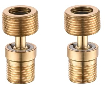BiaoTeng Adaptador de ángulo de Grifo de Ducha Ajustable 0~40° Giratorio de 360° Latón 2 Piezas Reducción de 3/4 a 1/2 Oro