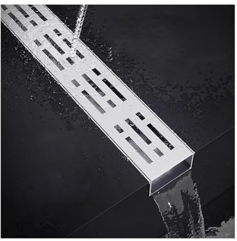 JUCCJUXIN Canaletta Scolo Acqua Piovana Acciaio Inox 304，Scolo Acqua Filtraggio Canalette di Drenaggio，Canale di Scarico a Pavimento for Terrazza da Giardino Fattoria(H4*W7CM/H1.57*W2.75IN)
