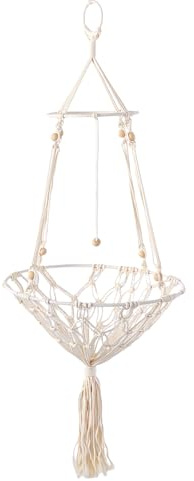 Hamaca para Gatos de macramé Tejida a Mano, Cómoda Cama Colgante para Gatos, Columpio Estable para, Lugar de Descanso para Escalar para Dueños de Mascotas, Color Amarillo Crema
