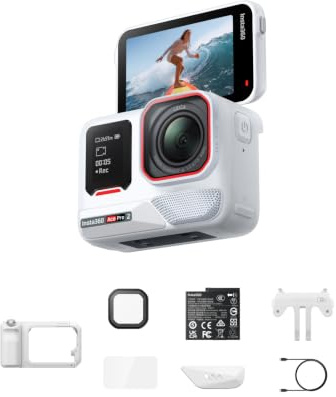 Insta360 Ace Pro 2 Pack Xplorer Mist Edizione limitata Bianco artico - Action cam impermeabile 8K con Leica, sensore 1/1,3, prestazioni in scarsa luce, kit impugnatura Xplorer Pro per fotografia