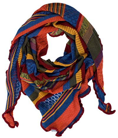 Invero, Foulard/Sciarpa triangolare in lana merino Kyra, 100% lana, giardino, 140 cm x 200 cm