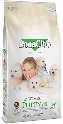 BONACIBO Hundefutter für Welpen | Super Premium Welpenfutter Aller rassen bis zu 1 Jahr | Lamm und Reis | 15 KG