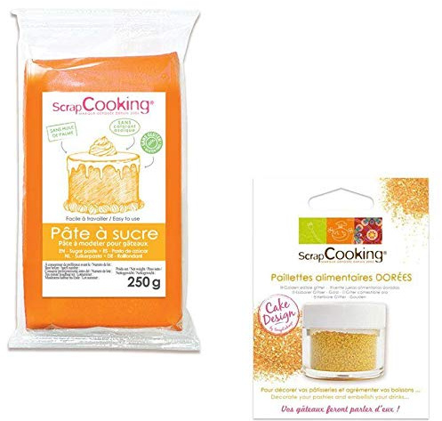Orange sockerpasta 250 g vaniljsmak + gyllene paljetter