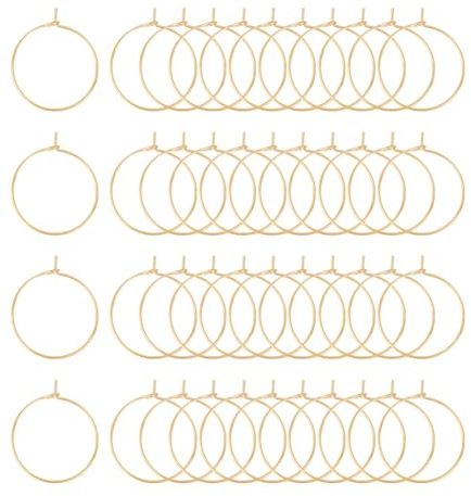 UNICRAFTALE 100St 316L Edelstahl Creolen Golden Weinglas Charms Ringe 25mm Weinglas Anhänger Ringe Für DIY Ohrringe Schmuckherstellung Glasmarkierer DIY Ohrring Basteln