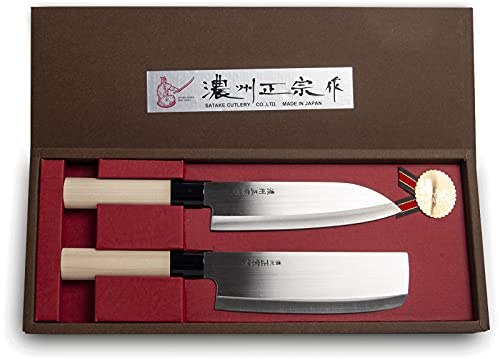 SATAKE CUTLERY [ Santoku + Nakiri ] 2 japanische Messer/Küchenmesser MADE IN JAPAN