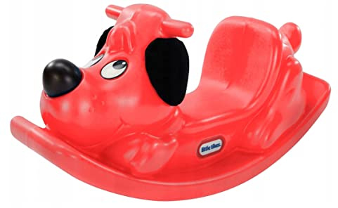 Little Tikes Caballo balancín, juego activo para niños pequeños, empuñaduras con agarre y sillín estable para seguridad, construcción robusta, perro, color rojo.