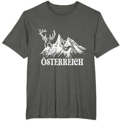 Österreich T-Shirt mit Berg & Hirsch Herren Damen Österreich T-Shirt