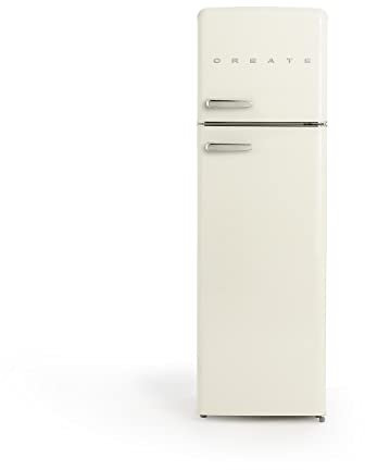 CREATE / FRIDGE STYLANCE TOP/Frigorífico Combi Blanco roto/Diseño y estilo Retro Vintage, 246L, Congelador, 3 estantes