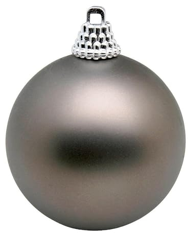 Deco Woerner Weihnachtskugeln stahlgrau matt, 10cm - 6Stück