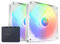 NZXT F140 RGB Core Doppelpackung – 2 × 140 mm nabenmontierte RGB-Lüfter mit RGB-Steuerung – 8 einzeln ansteuerbare LEDs – Halbtransparente Lüfterblätter – PWM-Steuerung – CAM-Software – Weiß