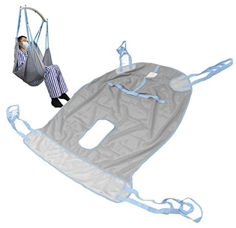 Cabestrillo de elevación de pacientes, cabestrillo universal de ayuda al paciente de cuerpo entero con 3 agarres de malla transpirable para traslado de pacientes (SG)