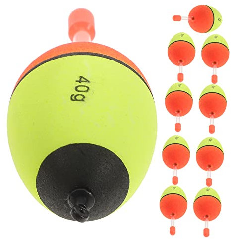 Toddmomy 10pcs Fishing Floats Eva Foam Bobbers Luminous Night Glow Stick Insertable Fishing Accessories for Sea and Freshwater Anglers