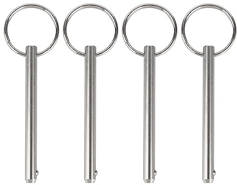 Grekywin Set 4 perni a sgancio rapido, diam. 6,3 mm, lung. tot. 76 mm, perno Bimini, acc. in acciaio inoss. 316, accessori marini per tettoie per barche