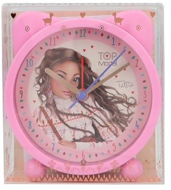 Depesche 12661 TOPModel Cosy - Reloj Despertador Infantil con diseño de Modelo, silencioso, con función de luz, Incluye batería