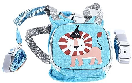 1,5 M 2-in-1 Kinder-Rucksack, Sicherheitsleine, Kleinkind-Geschirr, Rucksack mit Leine, Verhindert Verlorenes Kindergeschirr, Handgelenk-Verbindung für den Außenbereich (Blau)