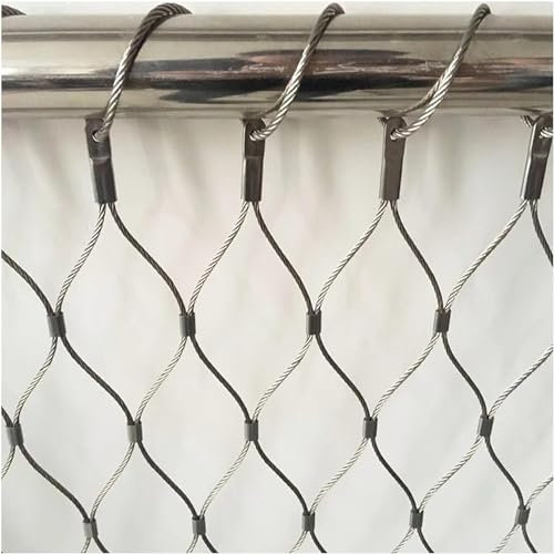 POCHY Sicherheitsnetz Kinder Schutznetz, 304 Edelstahl-Seilgeflecht Treppe Zaun Sicherheitsschutz Gartenzaun Schutznetz (Color : 10cm/1.5mm, Size : 2x5m(6.6x16.4ft))