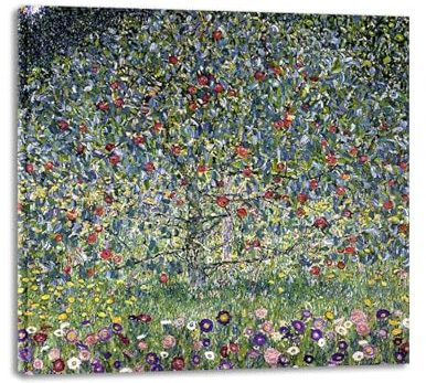 RYLJCZ Berühmte Gemälde-Reproduktion von Klimt/gerahmte berühmte Wandkunst/leinwand bilder/wanddekoration Bild für wohnzimmer (Apfelbaum, I), 40 x 40 cm (15,8 x 15,8), gerahmt